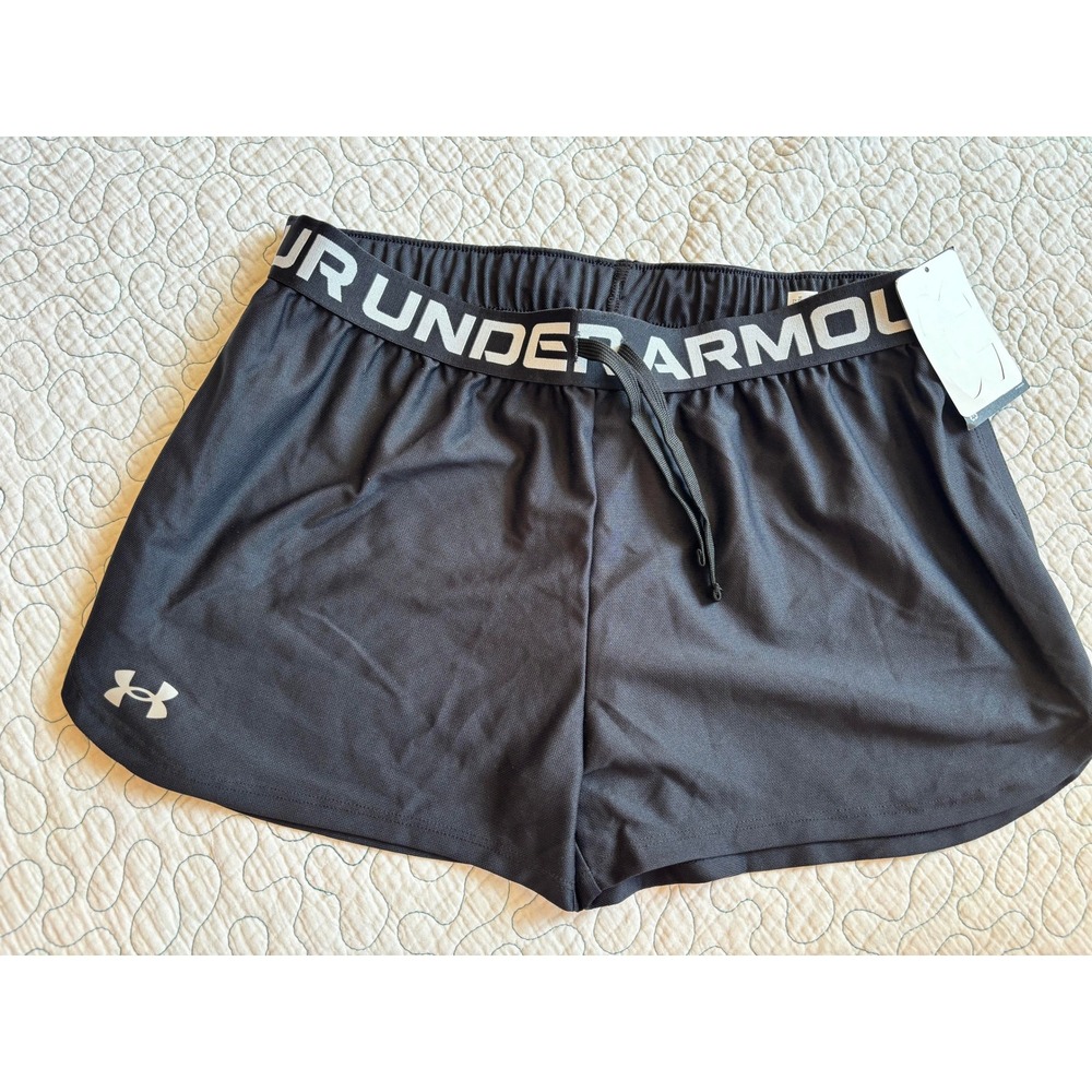 Under Armour Girls Athletic Shorts Black Loose Fit Size XL